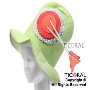 SOMBRERO TIRO AL BLANCO CON FLECHAS VERDE FLUO HS5808-2 x 1